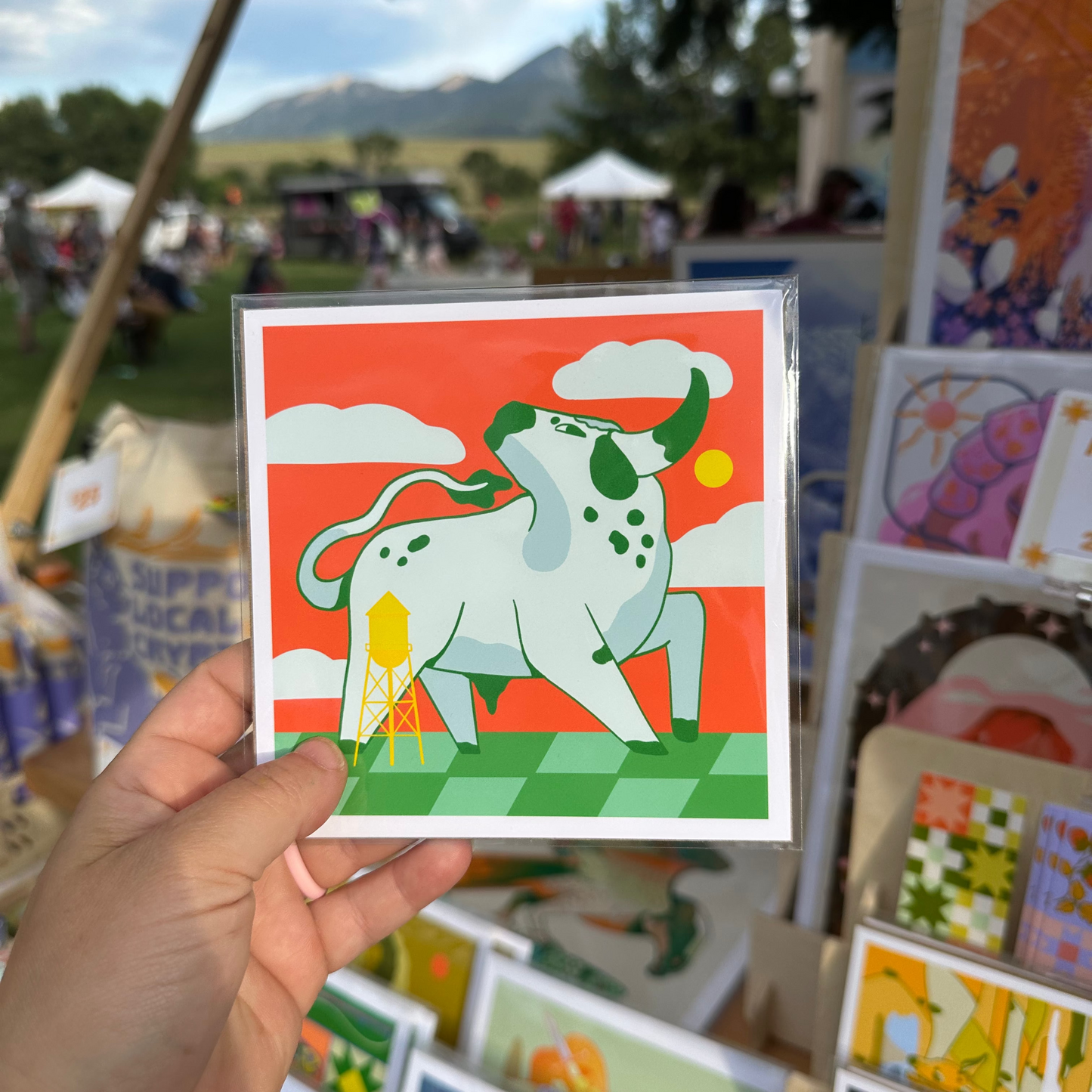 White Bull Mini Print
