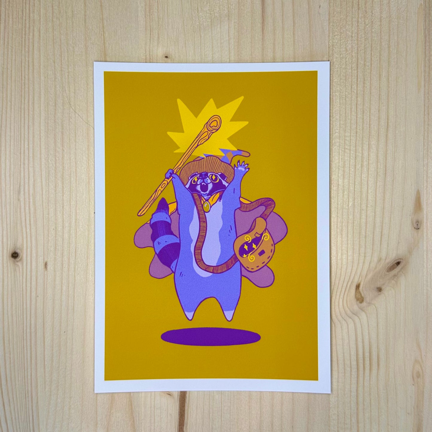 Raccoon Wizard Print