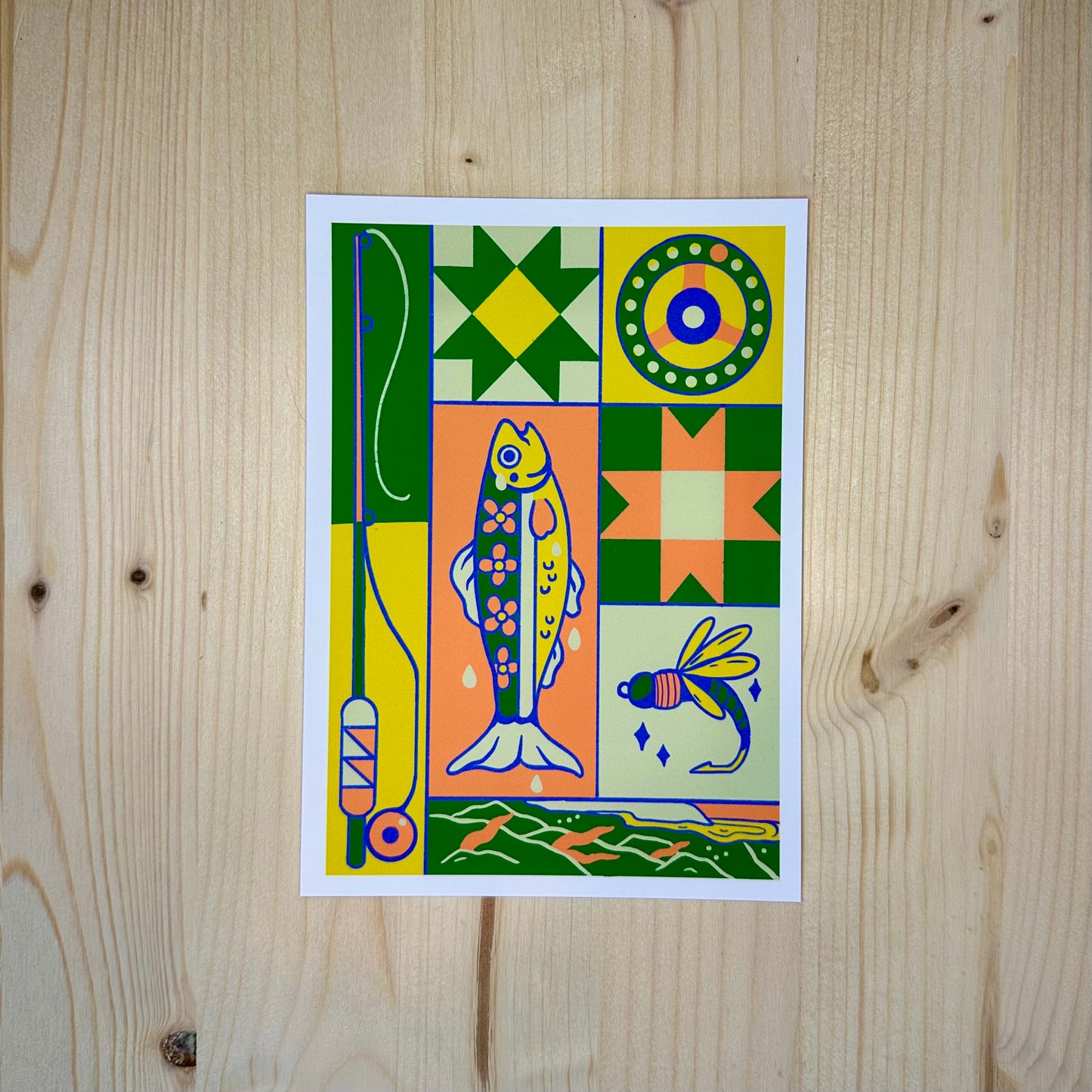 Fly Fishing Quilt Print