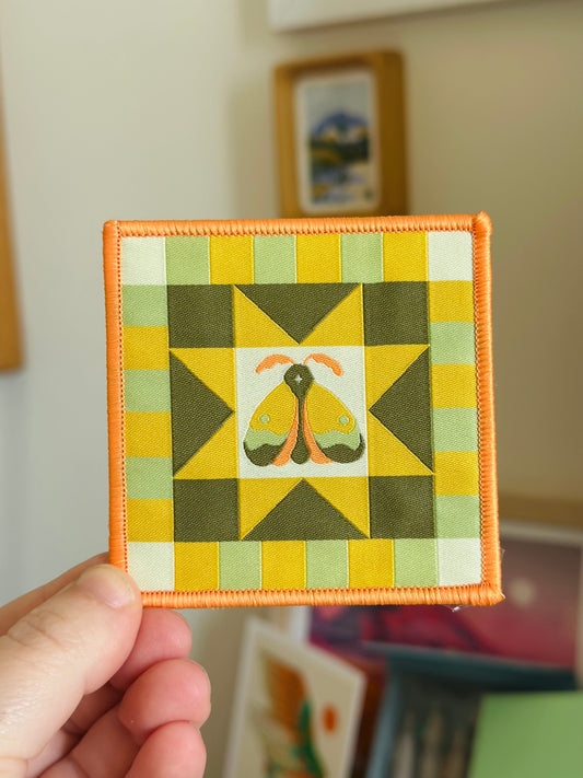 Moth & Star Quilt Iron On Patch