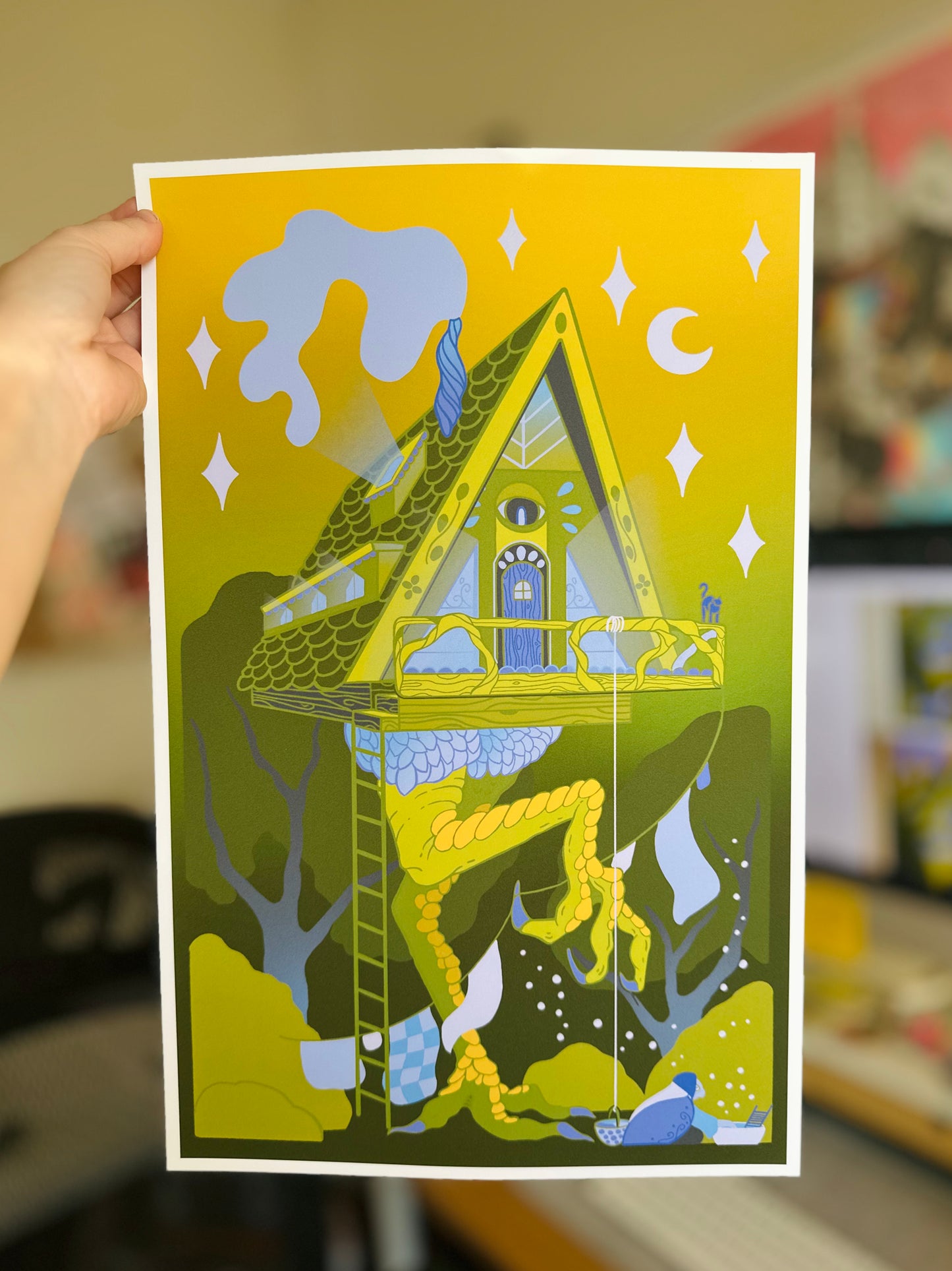 Baba Yaga Doing Laundry Print