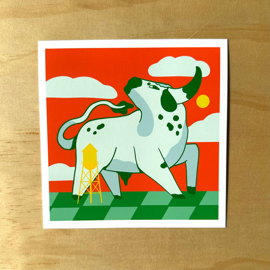 White Bull Mini Print
