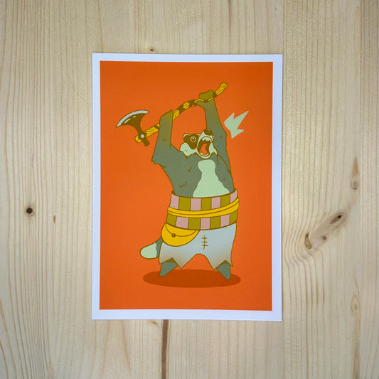 Barbarian Badger Print