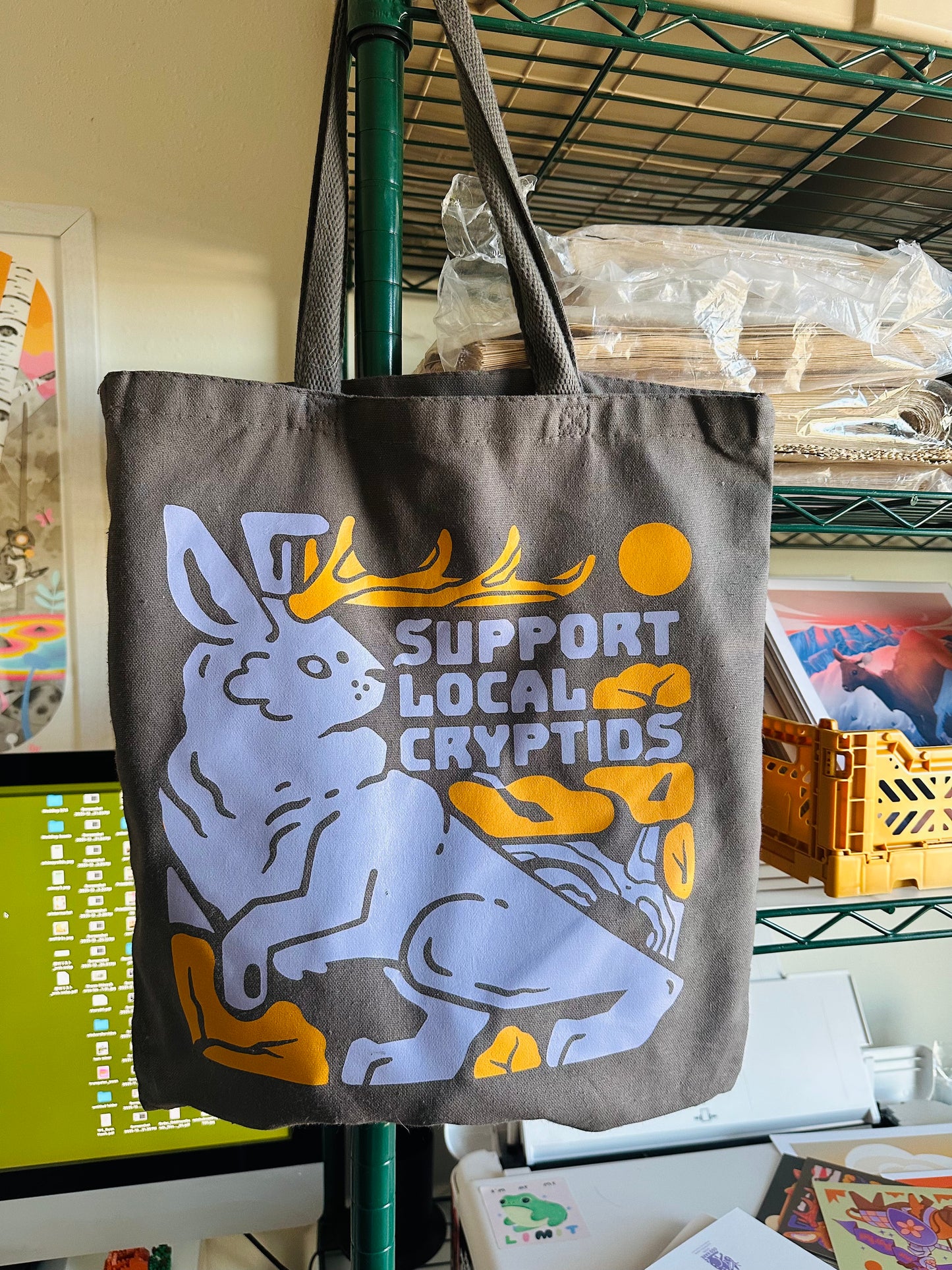 Tote Bag: Support Local Cryptids (Dark)