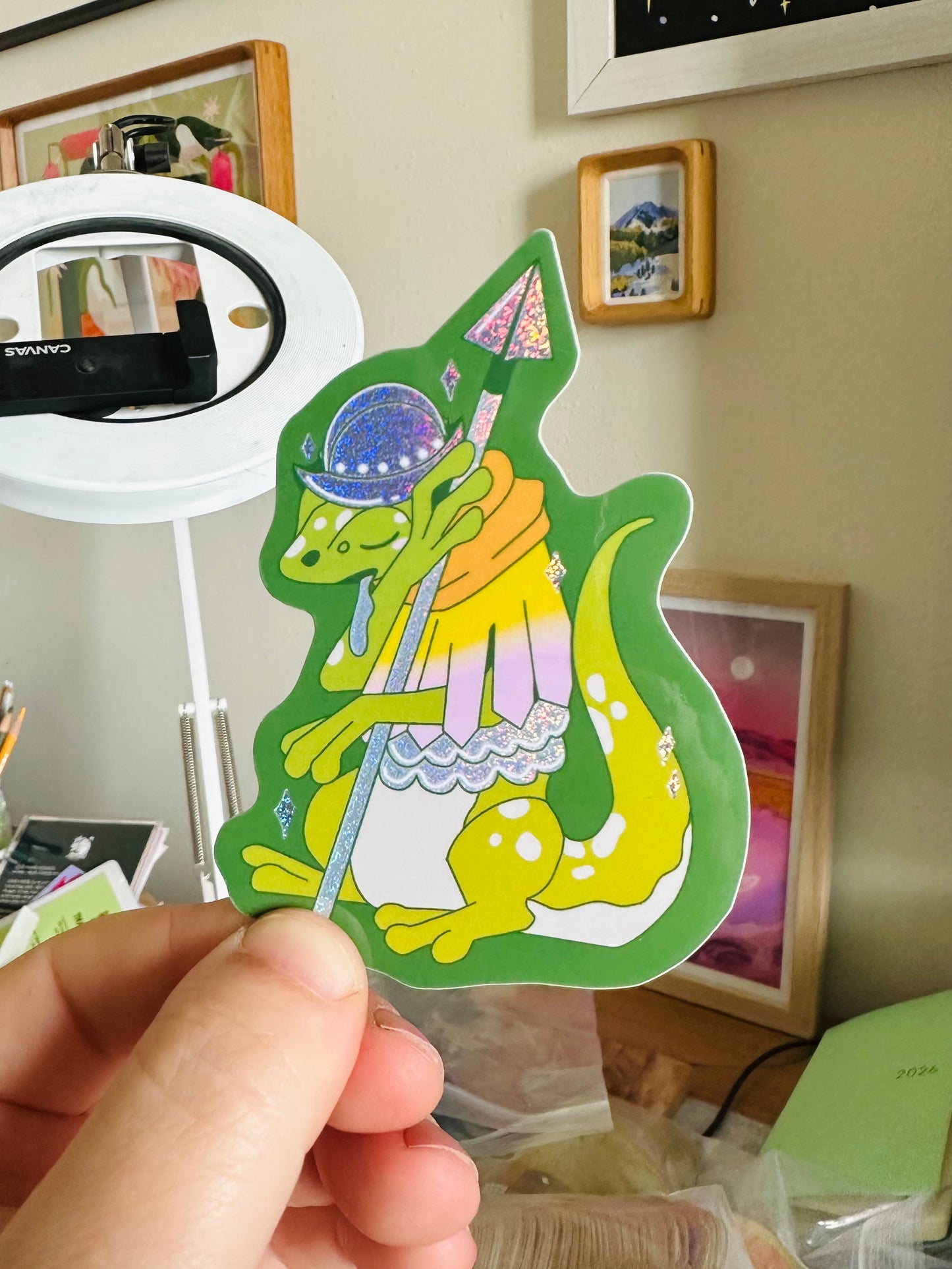 Lizard Knight Holographic Sticker