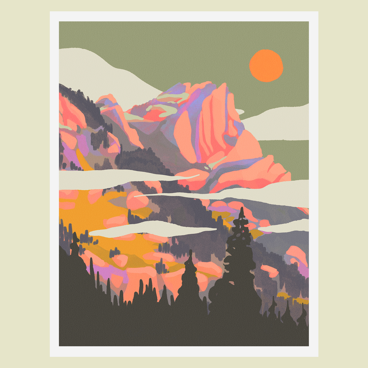 Sunset Peaks in the Tetons