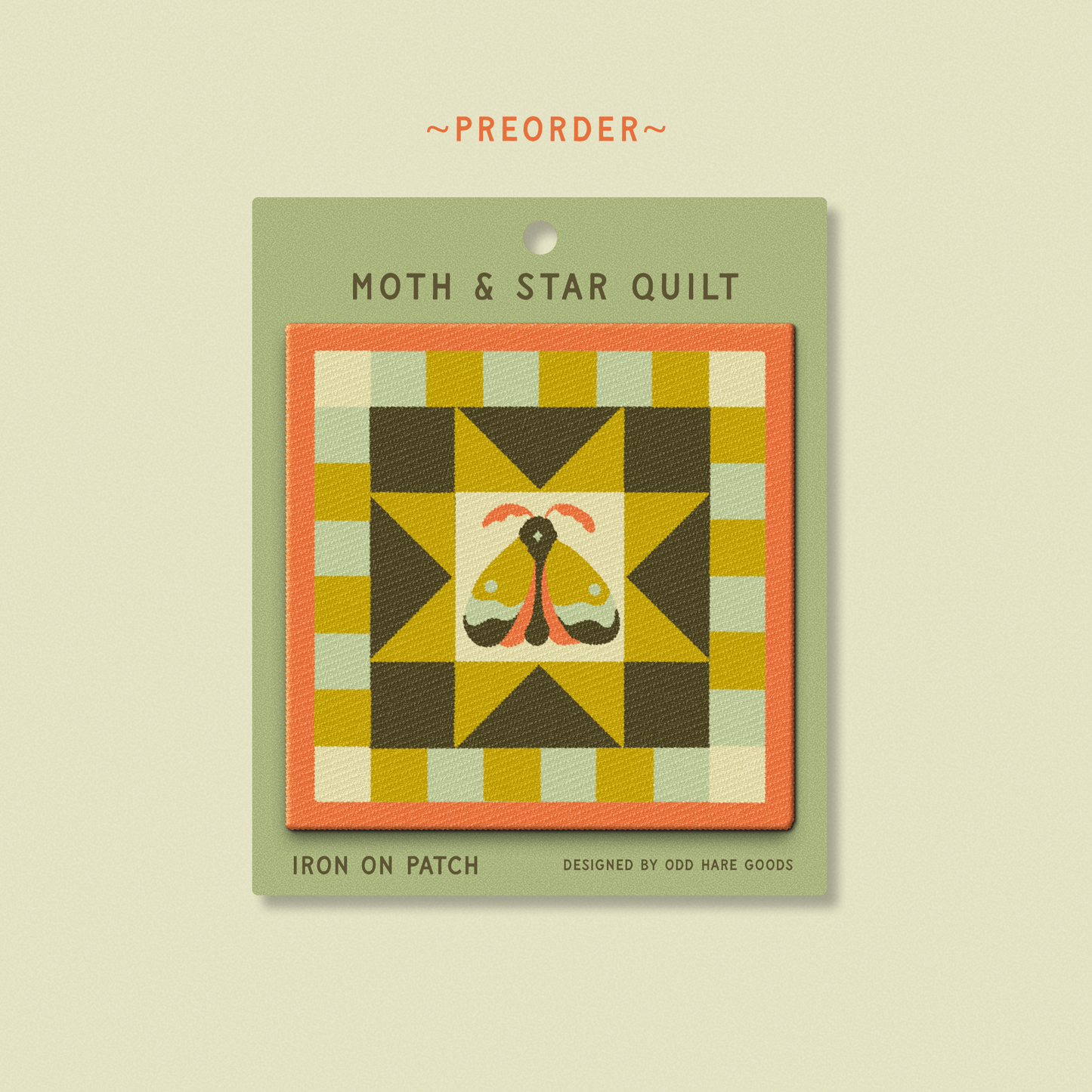 PREORDER: Moth & Star Quilt Iron On Patch