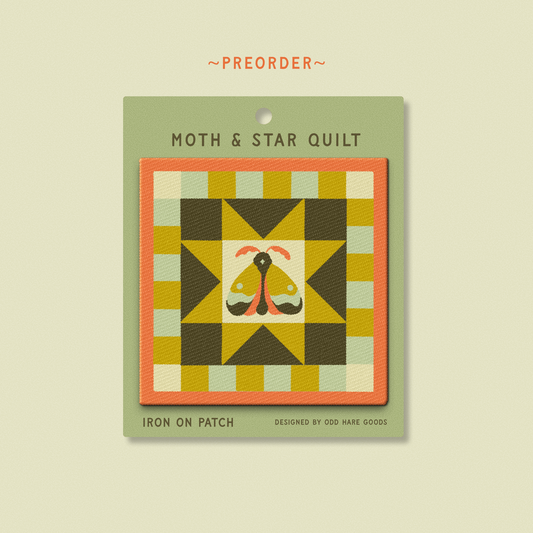 PREORDER: Moth & Star Quilt Iron On Patch