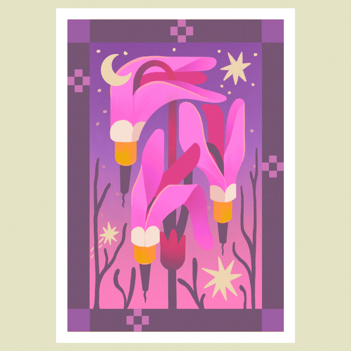 Shooting Star Flower Print