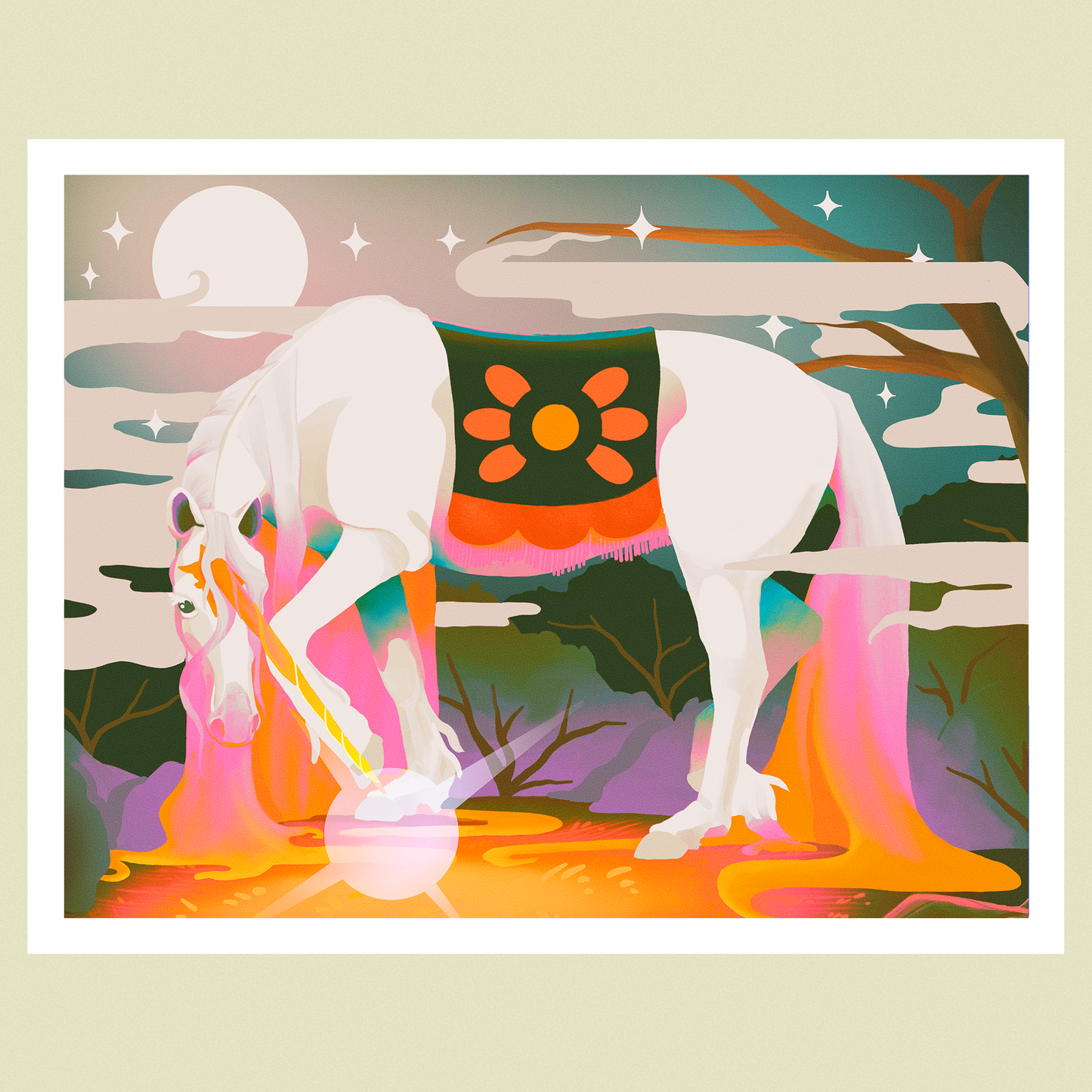 Moonlit Unicorn Print