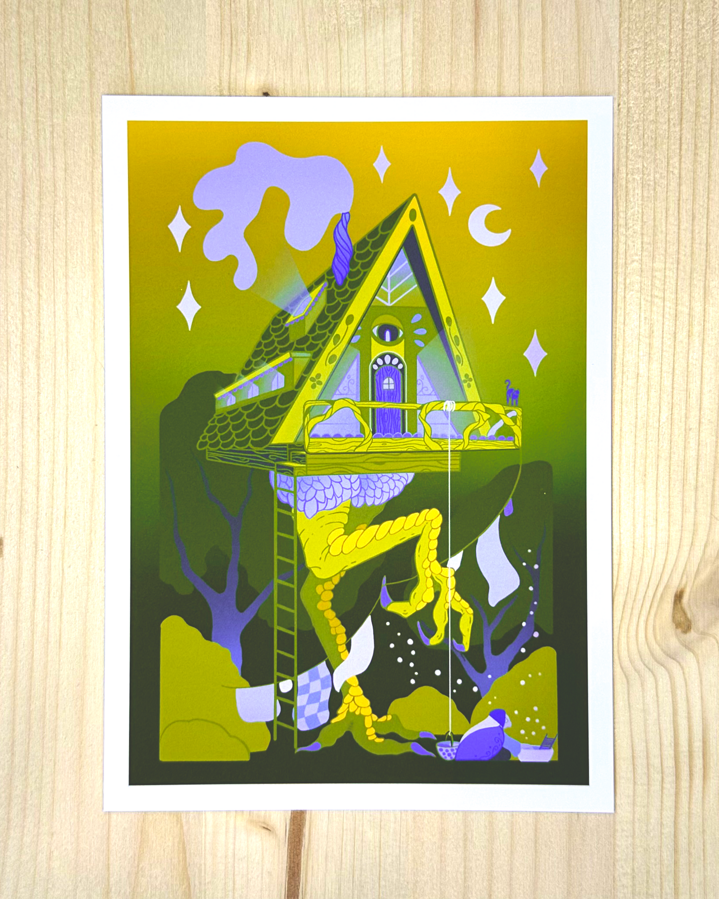 Baba Yaga Doing Laundry Print