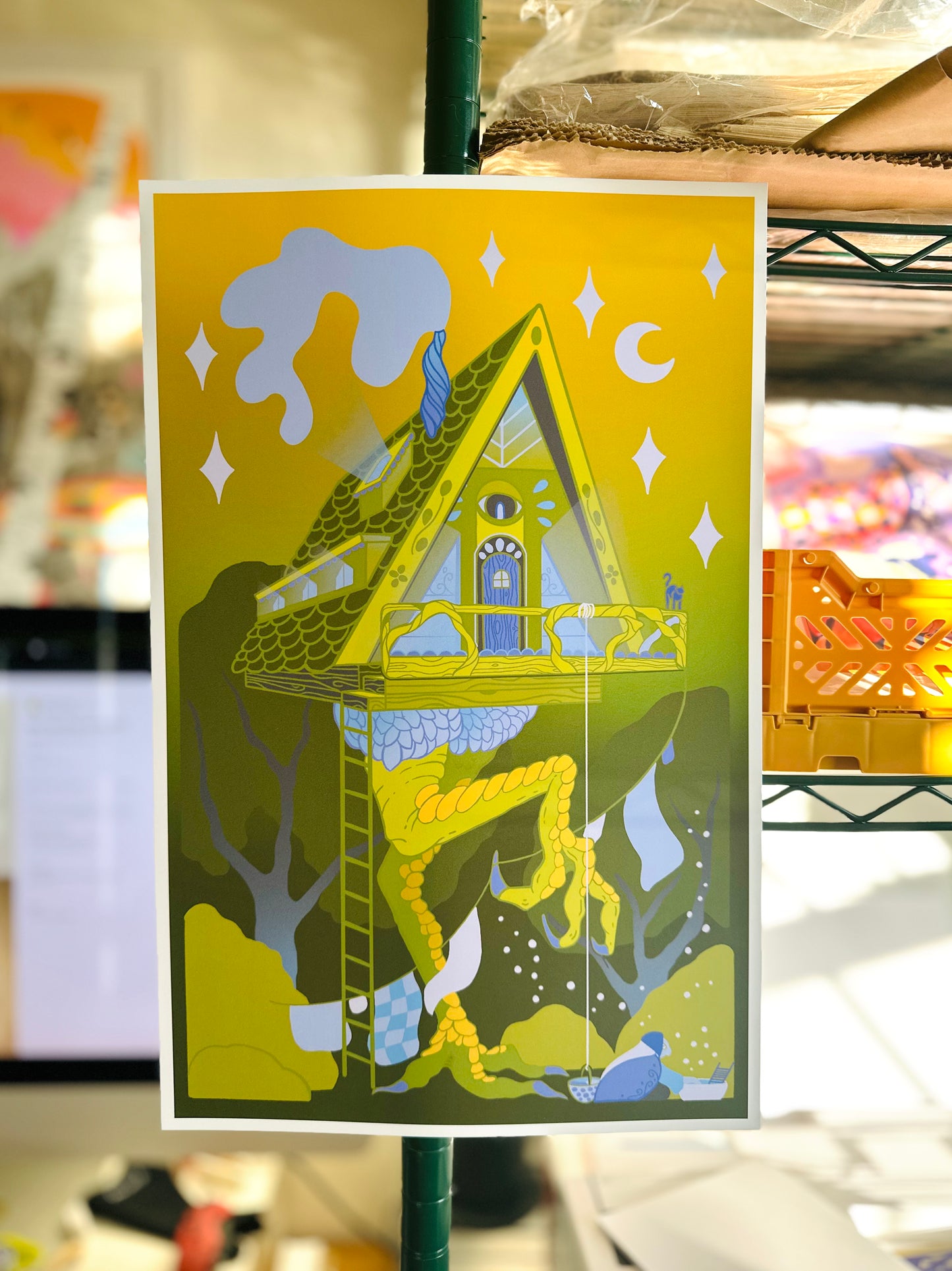 Baba Yaga Doing Laundry Print