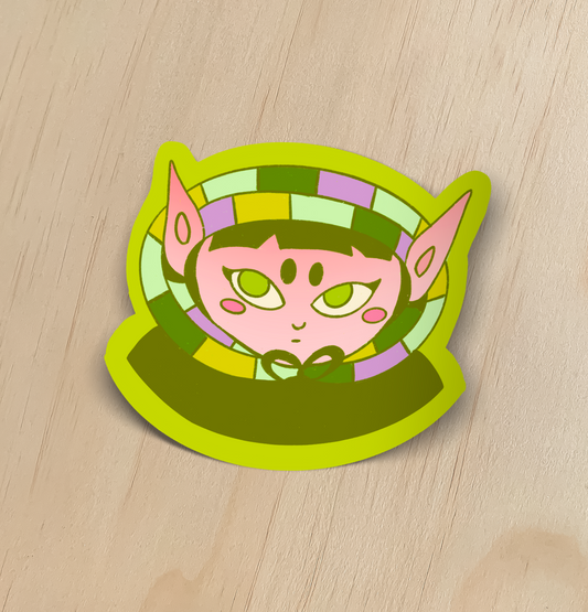 Quilted Bonnet Elf Sticker