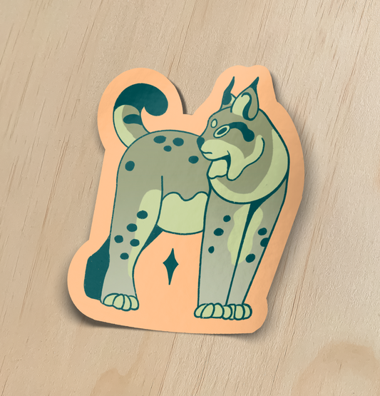 Whimsical Bobcat Sticker