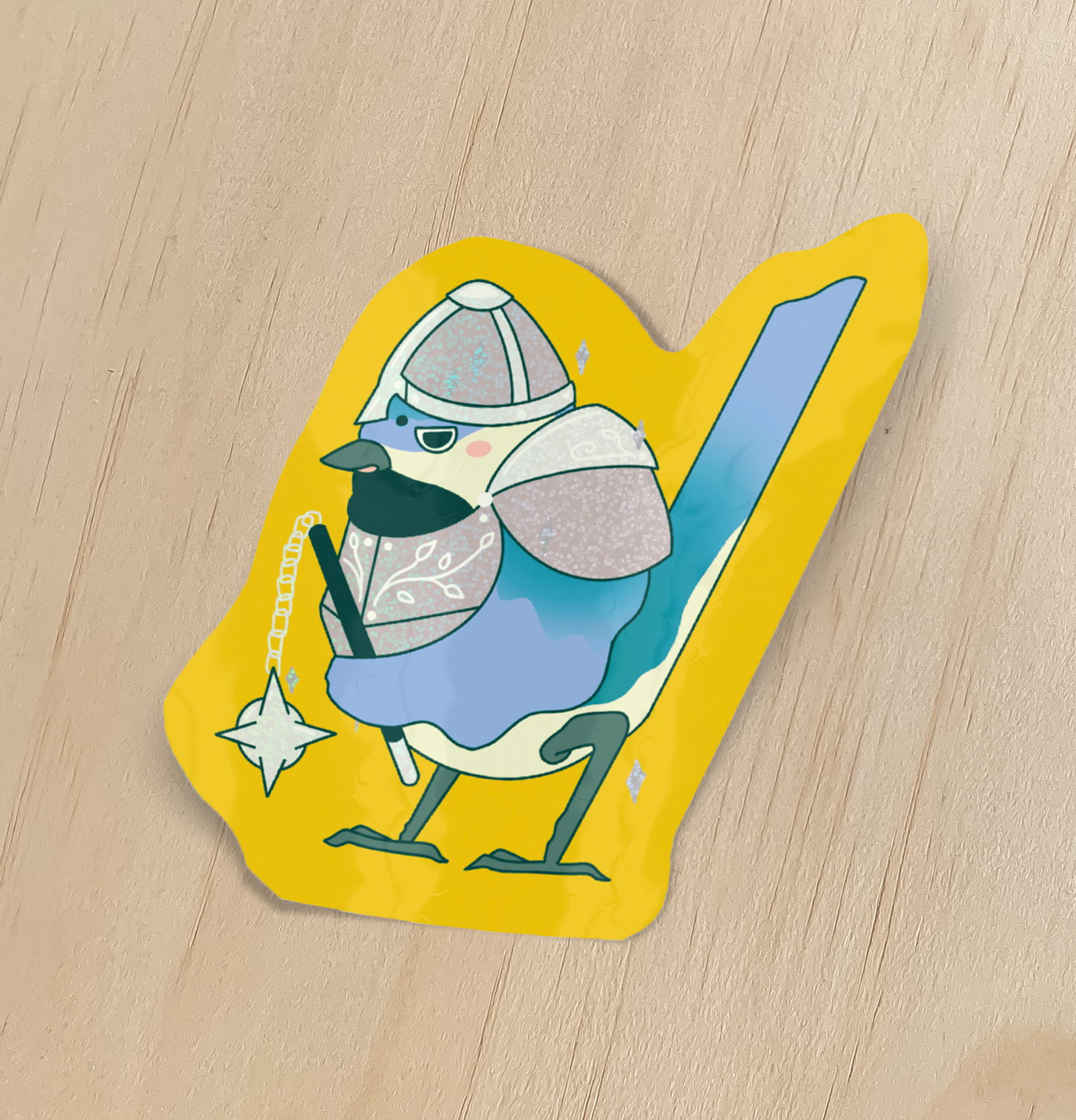 Chickadee Knight Holographic Sticker