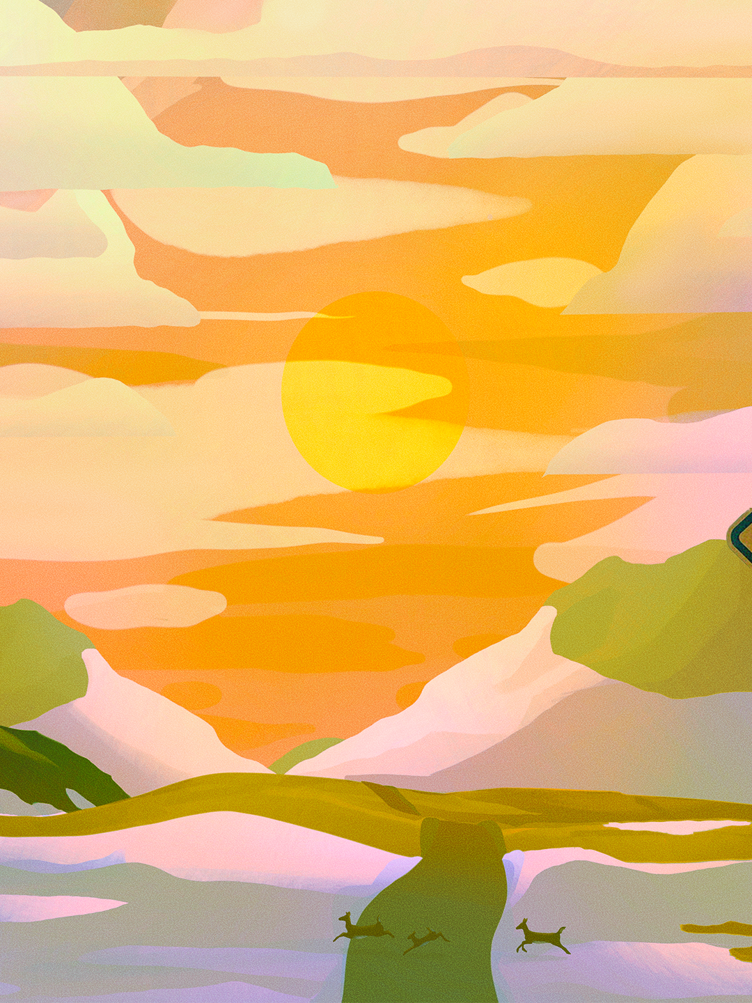 Deer Crossing Print