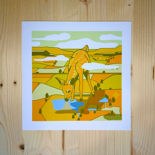 Deer in the Fields Print