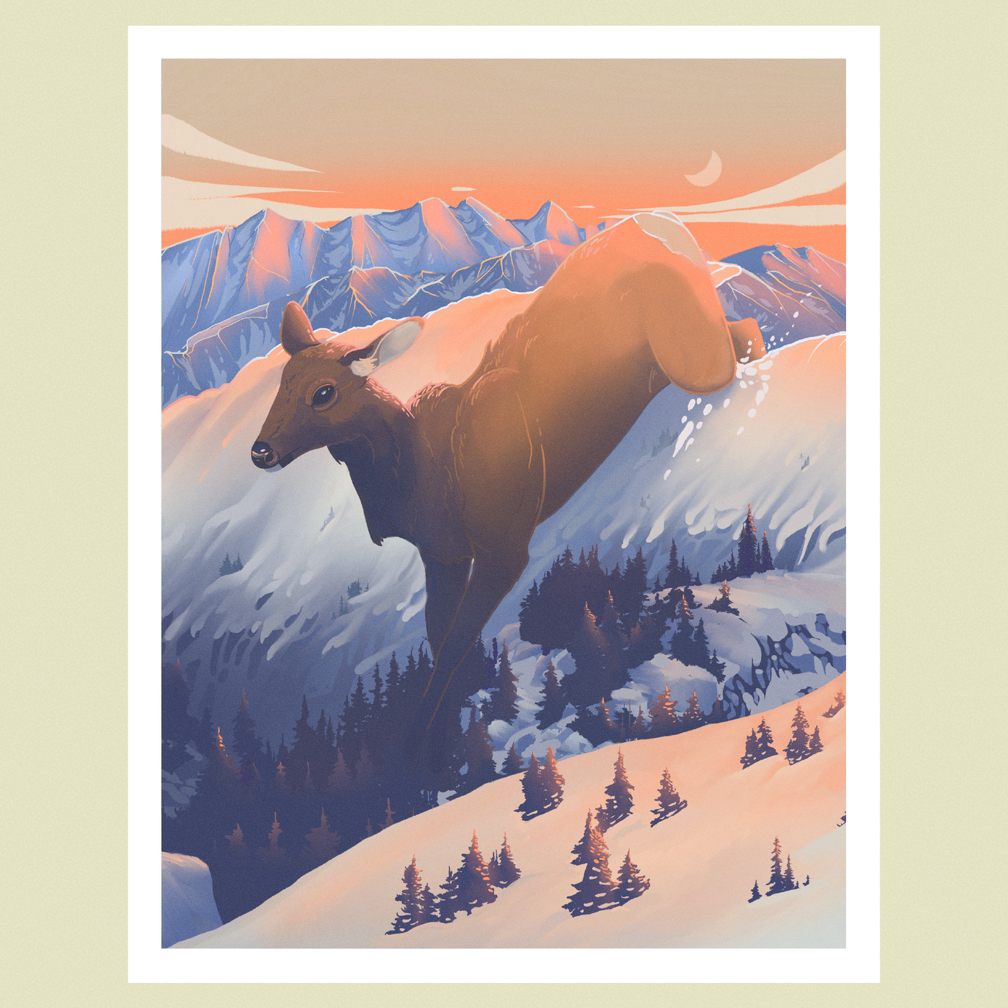 Elk Migration Print