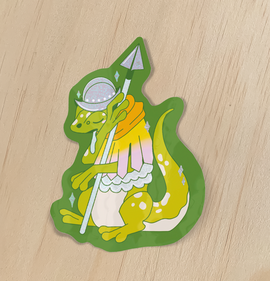 Lizard Knight Holographic Sticker