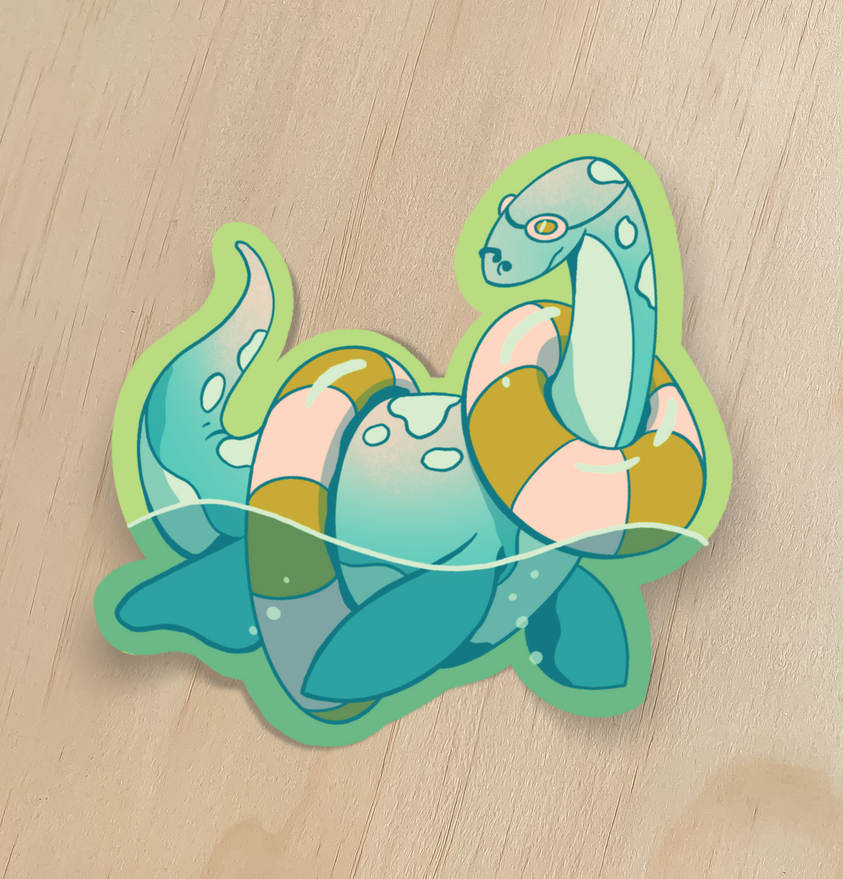 Nessie at Summer Camp Sticker