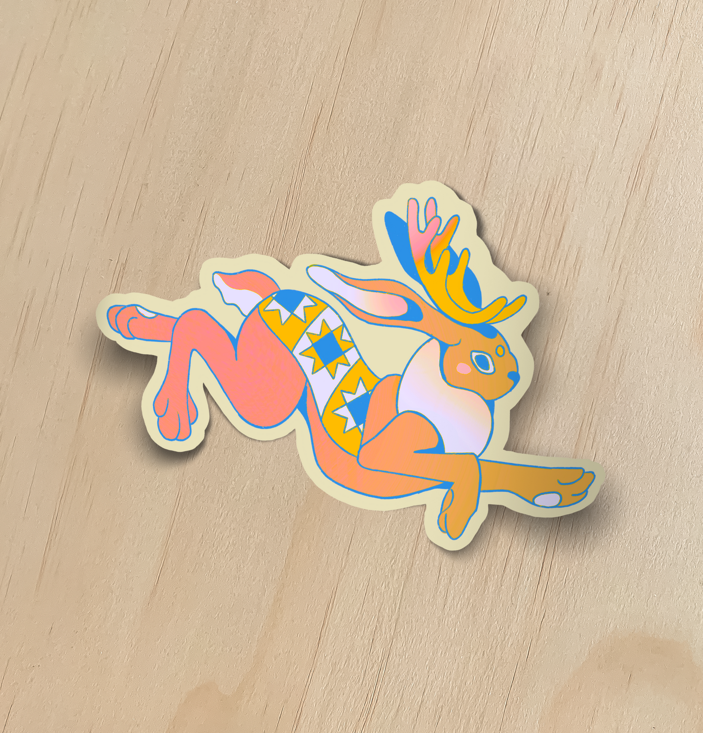 Quilt Jackalope Sticker