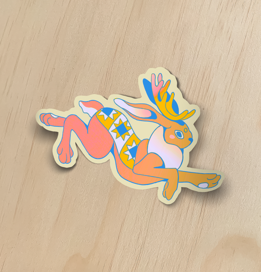 Quilt Jackalope Sticker
