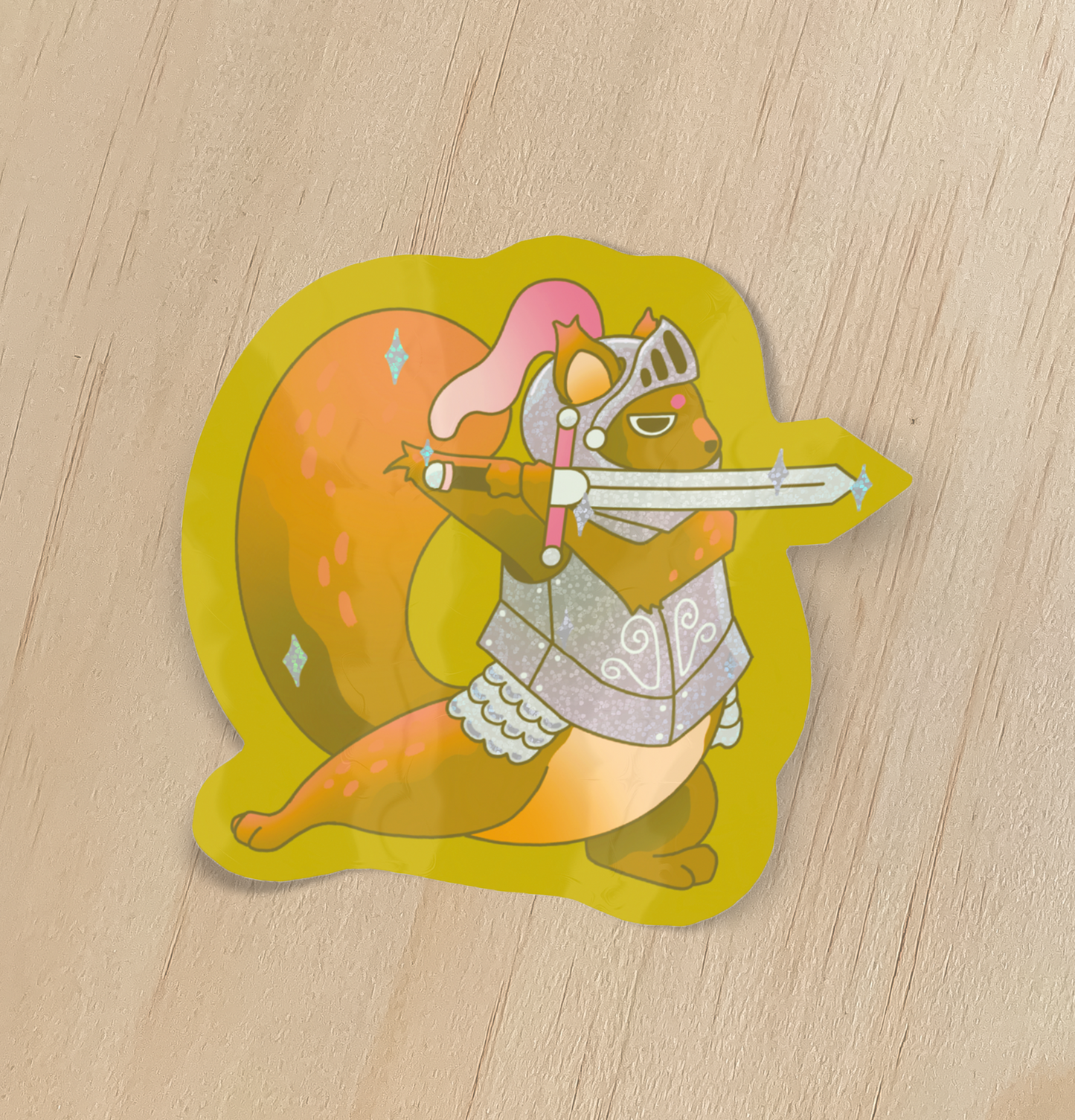 Squirrel Knight Holographic Sticker
