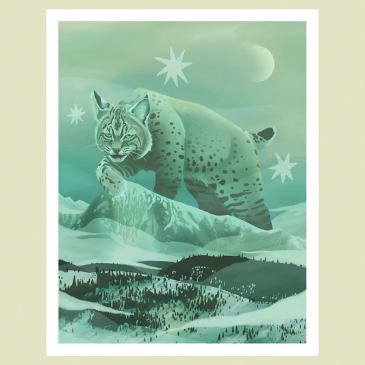 Starlit Bobcat Print