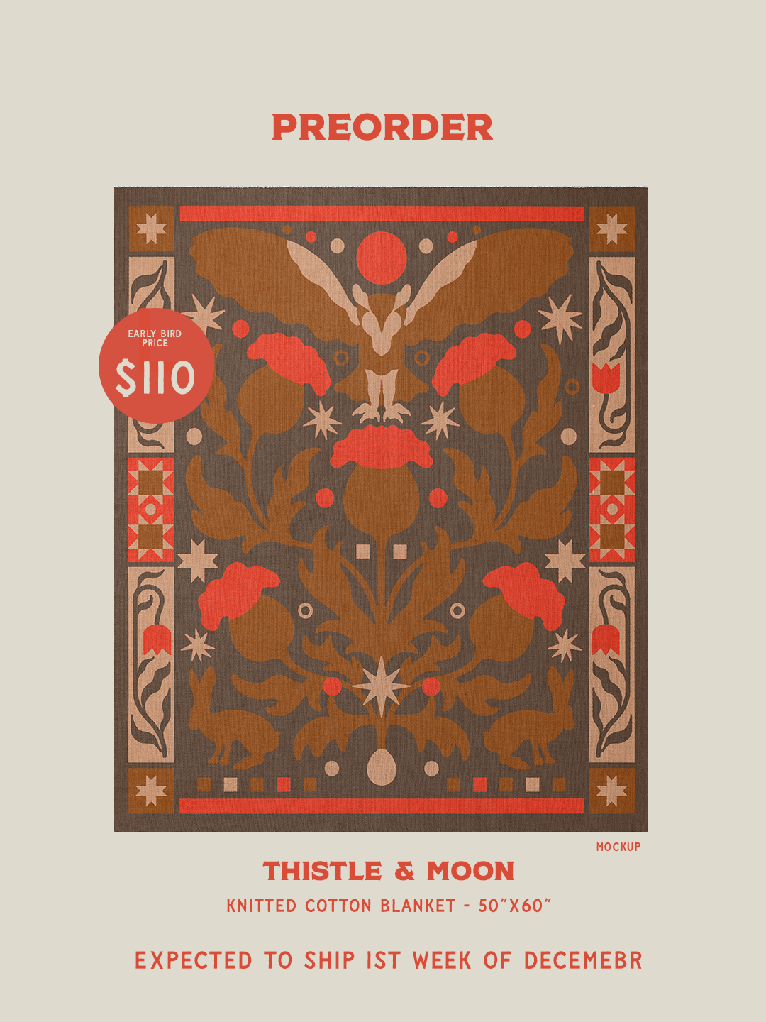 Preorder: Thistle & Moon Cotton Blanket